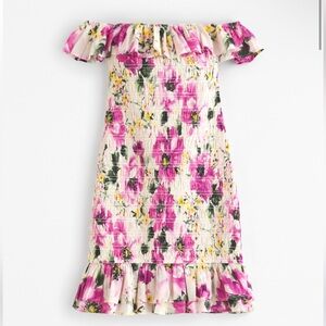 Abercrombie & Fitch Off-The-Shoulder Smocked Mini Dress